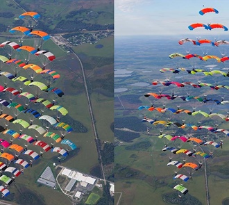 Canopy Formation Skydivers Set Sequential World Record!